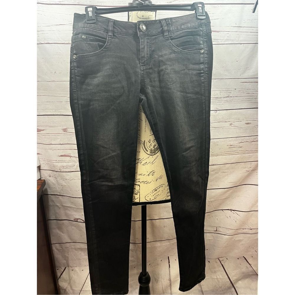 Candies size 7 juniors skinny black jeans‎ with sparkly side - 2694